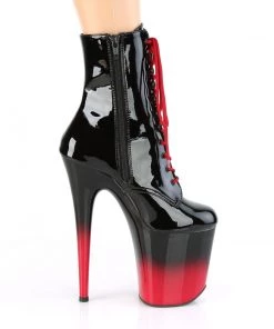 Pleaser Direct Flamingo 1020BR-H Red And Black Platform Boots Larger Size Shoes