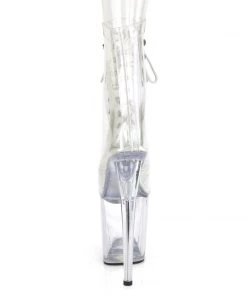 Pleaser Direct Flamingo 1020C Clear Platform Ankle Boots Larger Size Shoes