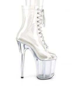 Pleaser Direct Flamingo 1020C Clear Platform Ankle Boots Larger Size Shoes