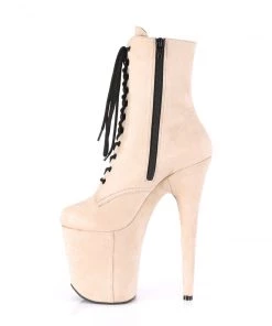 Pleaser Direct Flamingo 1020FS Beige Faux Suede Vegan Ankle Boots Larger Size Shoes 7 Pleaser Direct Flamingo 1020FS Beige Faux Suede Vegan Ankle Boots Larger Size Shoes