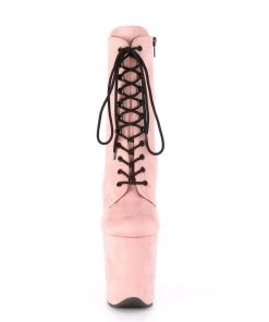Pleaser Direct Flamingo 1020FS Baby Pink Faux Suede Vegan Ankle Boots