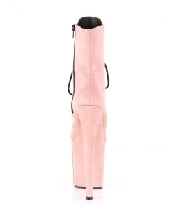 Pleaser Direct Flamingo 1020FS Baby Pink Faux Suede Vegan Ankle Boots
