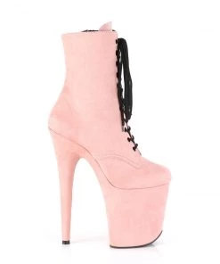 Pleaser Direct Flamingo 1020FS Baby Pink Faux Suede Vegan Ankle Boots