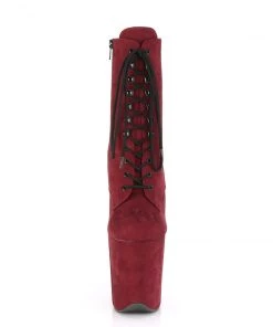 Pleaser Direct Larger Size Shoes Flamingo 1020FS Burgundy Faux Suede Vegan Ankle Boots
