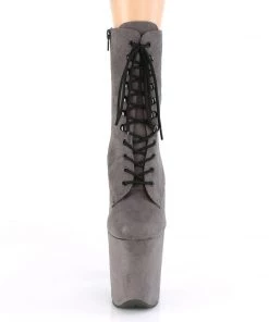 Pleaser Direct Flamingo 1020FS Grey Faux Suede Ankle Boots Larger Size Shoes