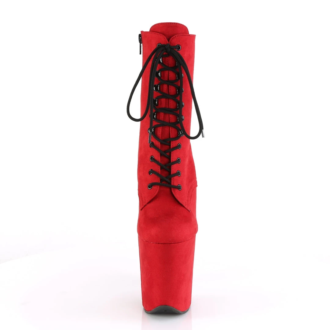 Pleaser Direct Larger Size Shoes Flamingo 1020FS Red Faux Suede Vegan Boots 2 Pleaser Direct Larger Size Shoes Flamingo 1020FS Red Faux Suede Vegan Boots