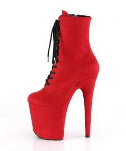 Pleaser Direct Larger Size Shoes Flamingo 1020FS Red Faux Suede Vegan Boots 7 Pleaser Direct Larger Size Shoes Flamingo 1020FS Red Faux Suede Vegan Boots