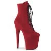 Pleaser Direct Larger Size Shoes Flamingo 1020FS Red Faux Suede Vegan Boots