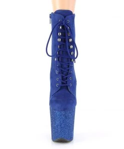 Pleaser Direct Flamingo 1020FSMG Blue Glitter Ankle Boots Larger Size Shoes