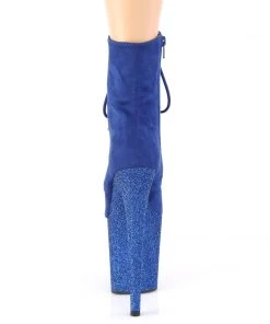 Pleaser Direct Flamingo 1020FSMG Blue Glitter Ankle Boots Larger Size Shoes