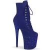 Pleaser Direct Flamingo 1020FSMG Blue Glitter Ankle Boots Larger Size Shoes