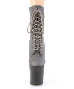 Pleaser Direct Flamingo 1020FST Grey Tinted Perspex Ankle Boots