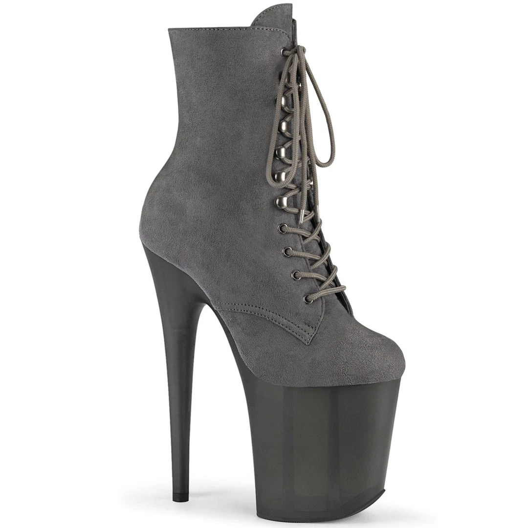 Pleaser Direct Flamingo 1020FST Grey Tinted Perspex Ankle Boots 1 Pleaser Direct Flamingo 1020FST Grey Tinted Perspex Ankle Boots