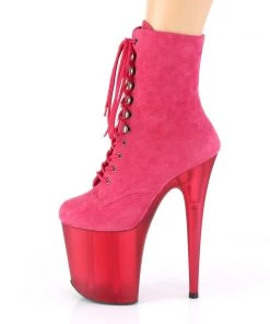Pleaser Direct Flamingo 1020FST Pink Tinted Perspex Ankle Boots Larger Size Shoes 7 Pleaser Direct Flamingo 1020FST Pink Tinted Perspex Ankle Boots Larger Size Shoes