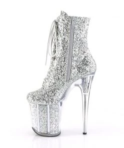 Pleaser Direct Flamingo 1020G Silver Glitter Platform Boots
