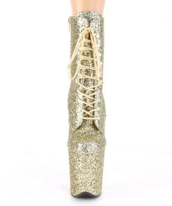 Pleaser Direct Flamingo 1020GWR Gold Glitter Ankle Boots