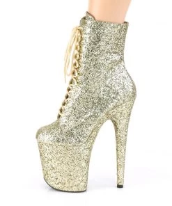 Pleaser Direct Flamingo 1020GWR Gold Glitter Ankle Boots 7 Pleaser Direct Flamingo 1020GWR Gold Glitter Ankle Boots