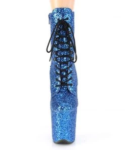 Pleaser Direct Flamingo 1020GWR Blue Glitter Ankle Boots Larger Size Shoes