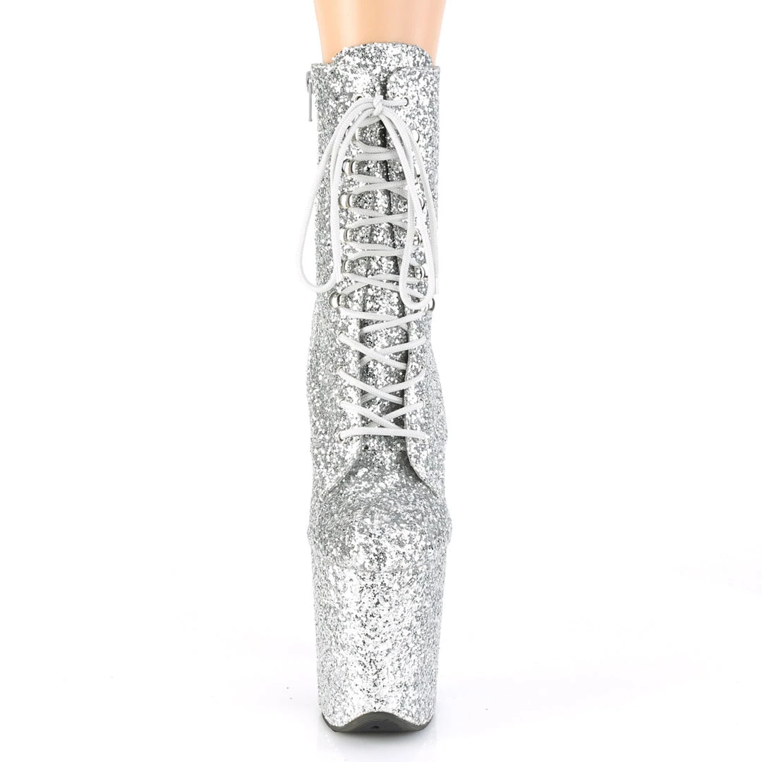 Pleaser Direct Flamingo 1020GWR Silver Glitter Ankle Boots Larger Size Shoes 2 Pleaser Direct Flamingo 1020GWR Silver Glitter Ankle Boots Larger Size Shoes