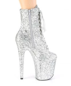 Pleaser Direct Flamingo 1020GWR Silver Glitter Ankle Boots Larger Size Shoes 9 Pleaser Direct Flamingo 1020GWR Silver Glitter Ankle Boots Larger Size Shoes