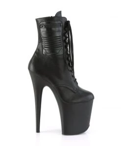 Pleaser Direct Flamingo 1020PK Black Faux Leather Boots Larger Size Shoes