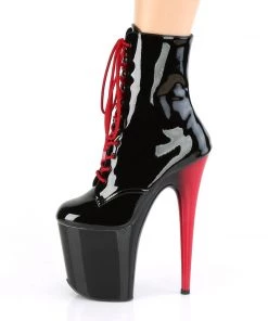 Pleaser Direct Flamingo 1020RH Black Patent & Red Ankle Boots 7 Pleaser Direct Flamingo 1020RH Black Patent & Red Ankle Boots