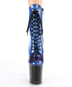 Pleaser Direct Flamingo 1020SHG Blue And Black Platform Boots Larger Size Shoes