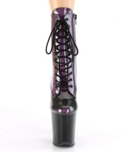 Pleaser Direct Larger Size Shoes Flamingo 1020SHG Grey And Purple Platform Boots