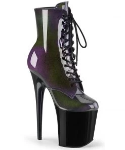 Pleaser Direct Larger Size Shoes Flamingo 1020SHG Grey And Purple Platform Boots