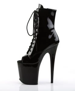 Pleaser Direct Larger Size Shoes Flamingo 1021 Black Patent Peep Toe Ankle Boots 7 Pleaser Direct Larger Size Shoes Flamingo 1021 Black Patent Peep Toe Ankle Boots