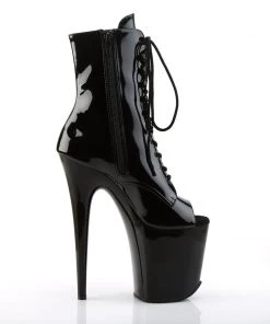 Pleaser Direct Larger Size Shoes Flamingo 1021 Black Patent Peep Toe Ankle Boots 9 Pleaser Direct Larger Size Shoes Flamingo 1021 Black Patent Peep Toe Ankle Boots