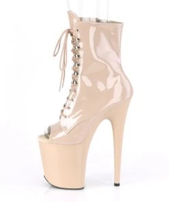 Pleaser Direct Larger Size Shoes Flamingo 1021 Nude Patent Peep Toe Ankle Boots 7 Pleaser Direct Larger Size Shoes Flamingo 1021 Nude Patent Peep Toe Ankle Boots