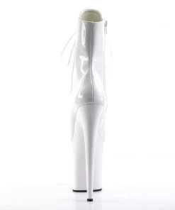 Pleaser Direct Flamingo 1021 White Patent Peep Toe Ankle Boots 8 Pleaser Direct Flamingo 1021 White Patent Peep Toe Ankle Boots