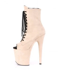 Pleaser Direct Flamingo 1021FS Beige Faux Suede Peep Toe Boots Larger Size Shoes 7 Pleaser Direct Flamingo 1021FS Beige Faux Suede Peep Toe Boots Larger Size Shoes