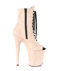 Pleaser Direct Flamingo 1021FS Beige Faux Suede Peep Toe Boots Larger Size Shoes 9 Pleaser Direct Flamingo 1021FS Beige Faux Suede Peep Toe Boots Larger Size Shoes