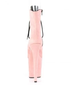Pleaser Direct Flamingo 1021FS Baby Pink Faux Suede Peep Toe Boots Larger Size Shoes