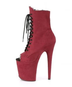 Pleaser Direct Flamingo 1021FS Burgundy Faux Suede Peep Toe Boots Larger Size Shoes 7 Pleaser Direct Flamingo 1021FS Burgundy Faux Suede Peep Toe Boots Larger Size Shoes