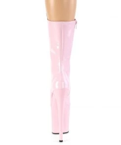 Pleaser Direct Flamingo 1050 Pink Patent Leather Mid-Calf Boots Larger Size Shoes