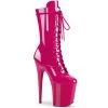 Pleaser Direct Flamingo 1050 Hot Pink Patent Leather Mid-Calf Boots Larger Size Shoes