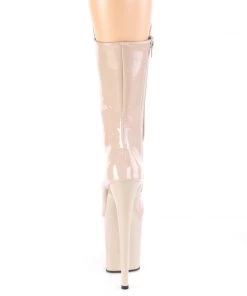 Pleaser Direct Flamingo 1050 Nude Patent Leather Mid-Calf Boots