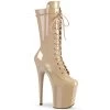Pleaser Direct Flamingo 1050 Nude Patent Leather Mid-Calf Boots