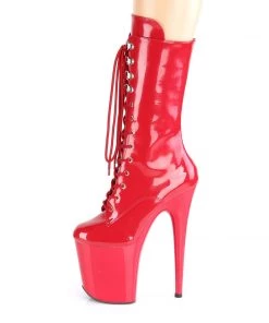Pleaser Direct Flamingo 1050 Red Patent Mid-Calf Boots Larger Size Shoes