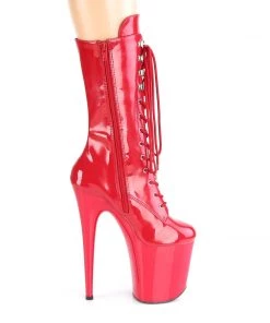 Pleaser Direct Flamingo 1050 Red Patent Mid-Calf Boots Larger Size Shoes