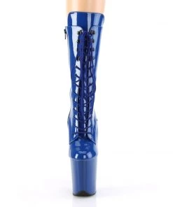 Pleaser Direct Flamingo 1020 Royal Blue Patent Mid-Calf Boots