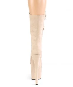 Pleaser Direct Flamingo 1050FS Nude Faux Suede Mid-Calf Boots