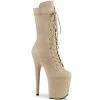 Pleaser Direct Flamingo 1050FS Nude Faux Suede Mid-Calf Boots