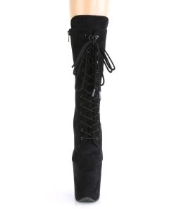Pleaser Direct Flamingo 1050FS Black Faux Suede Mid-Calf Boots Larger Size Shoes