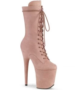 Pleaser Direct Flamingo 1050FS Dusty Blush Faux Suede Mid-Calf Boots Larger Size Shoes