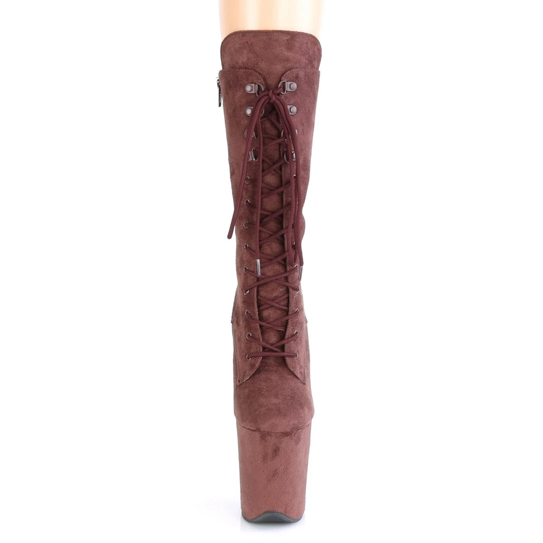 Pleaser Direct Flamingo 1050FS Brown Faux Suede Mid-Calf Boots 2 Pleaser Direct Flamingo 1050FS Brown Faux Suede Mid-Calf Boots