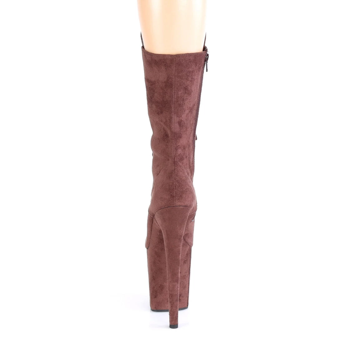 Pleaser Direct Flamingo 1050FS Brown Faux Suede Mid-Calf Boots 4 Pleaser Direct Flamingo 1050FS Brown Faux Suede Mid-Calf Boots